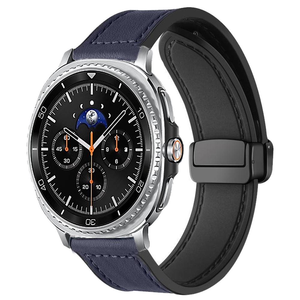 Leather+Silicone Strap for Samsung Galaxy Watch8 44mm 40mm Classic 46mm Magnetic Buckle Wristband for Galaxy Watch Ultra 2025 47mmBelt