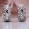 A Set of Stylish Earrings for Ladies Featuring an Endless Circular Design, Made with Synthetic Zirconia