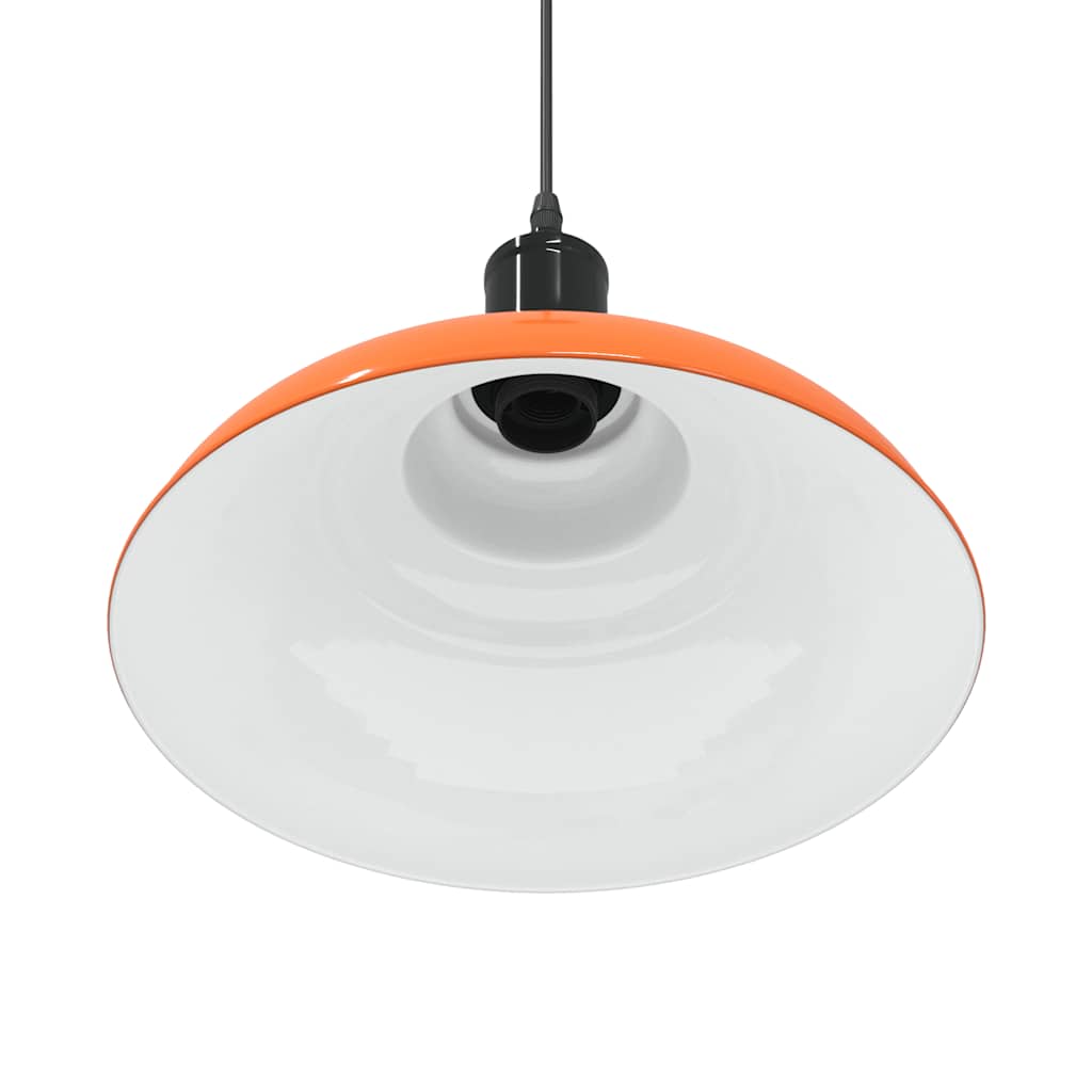 Adjustable Height Pendant Lamp E27 Orange Glossy Ø31 cm Metal