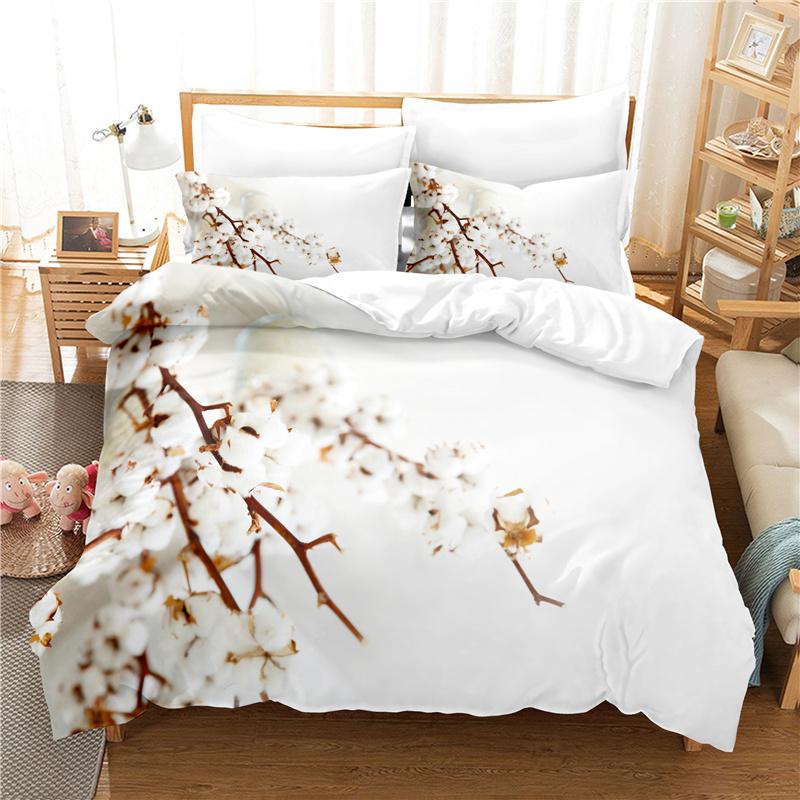 

Элегантный комплект постельного белья с цветами, пододеяльник, комплект постельного белья с 3D-печатью, комплект постельного белья размера «queen size», модный дизайн 140x200cm 3pcs