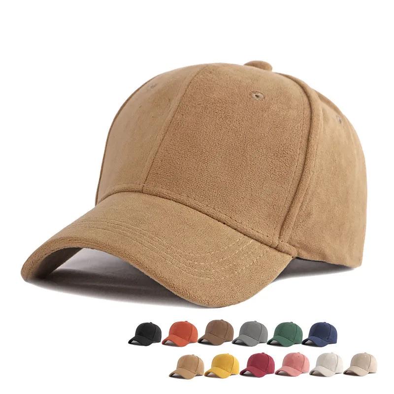Suede Baseball Cap Snapback Adjustable Breathable Dad Hats For Women and Men Unisex Soft Faux Suede Casual Solid Color Sport Hat