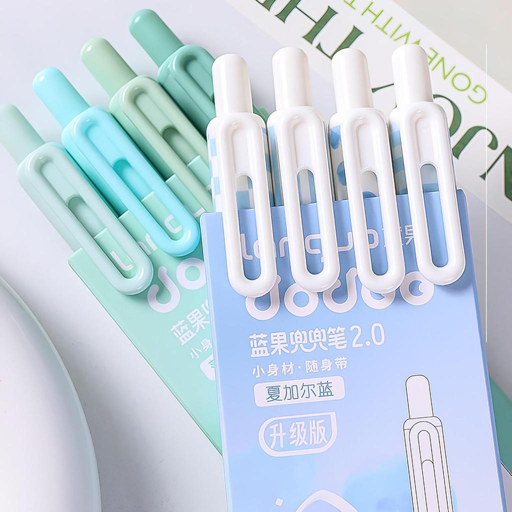 4pcs Pocket Gel Pens Set 0.5mm Ballpoint Smooth Black Ink for Office And School Writing