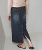 AMONG A Washing Denim Long Skirt_Indigo