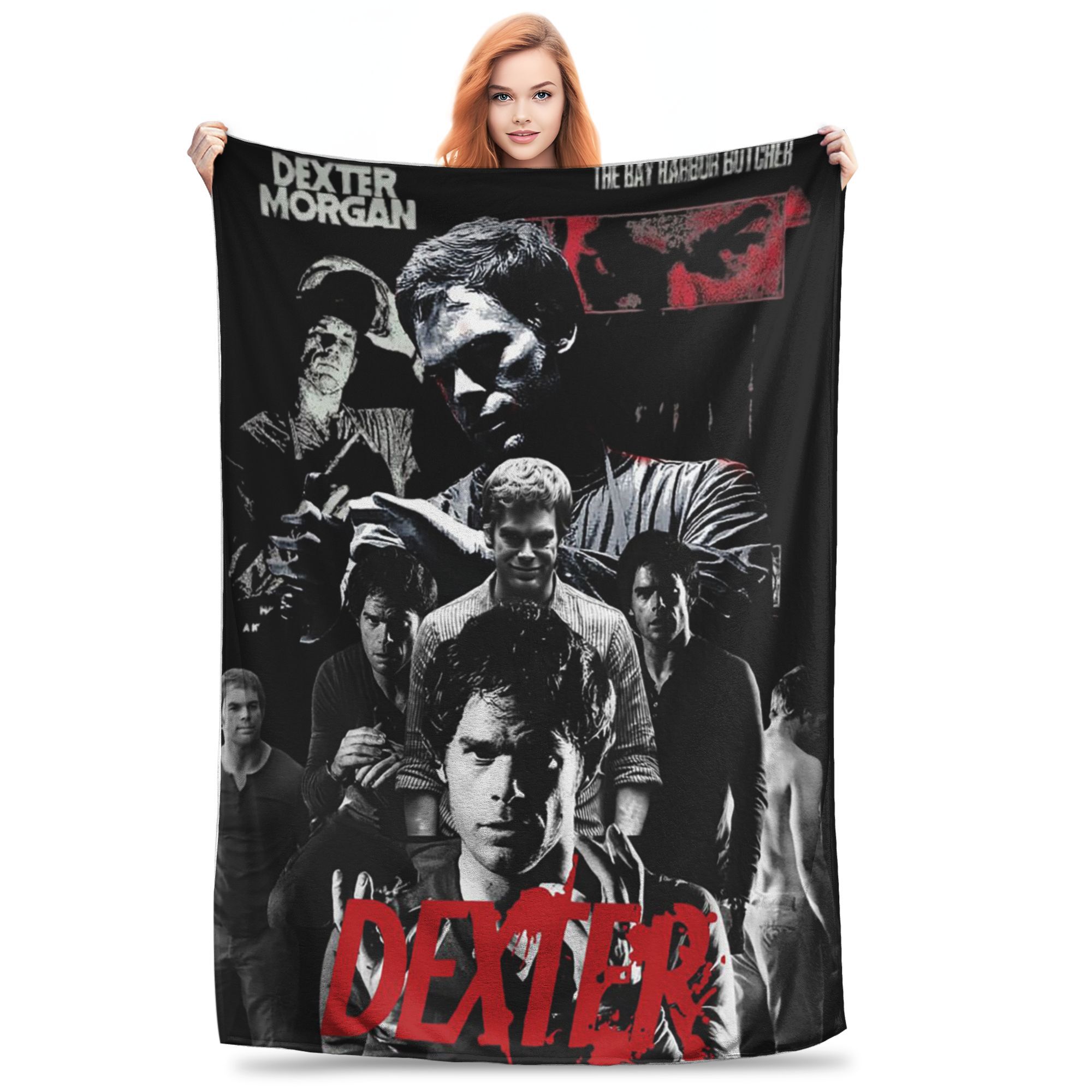 

Flannel Throw Blanket Dexter Morgan Movies Warm Plush Blankets Soft Bedding for Bed Living room Home Travel Couch 80x120cm
