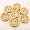 Laser Engraved Wooden Heart Buttons: 15/20/25mm Round