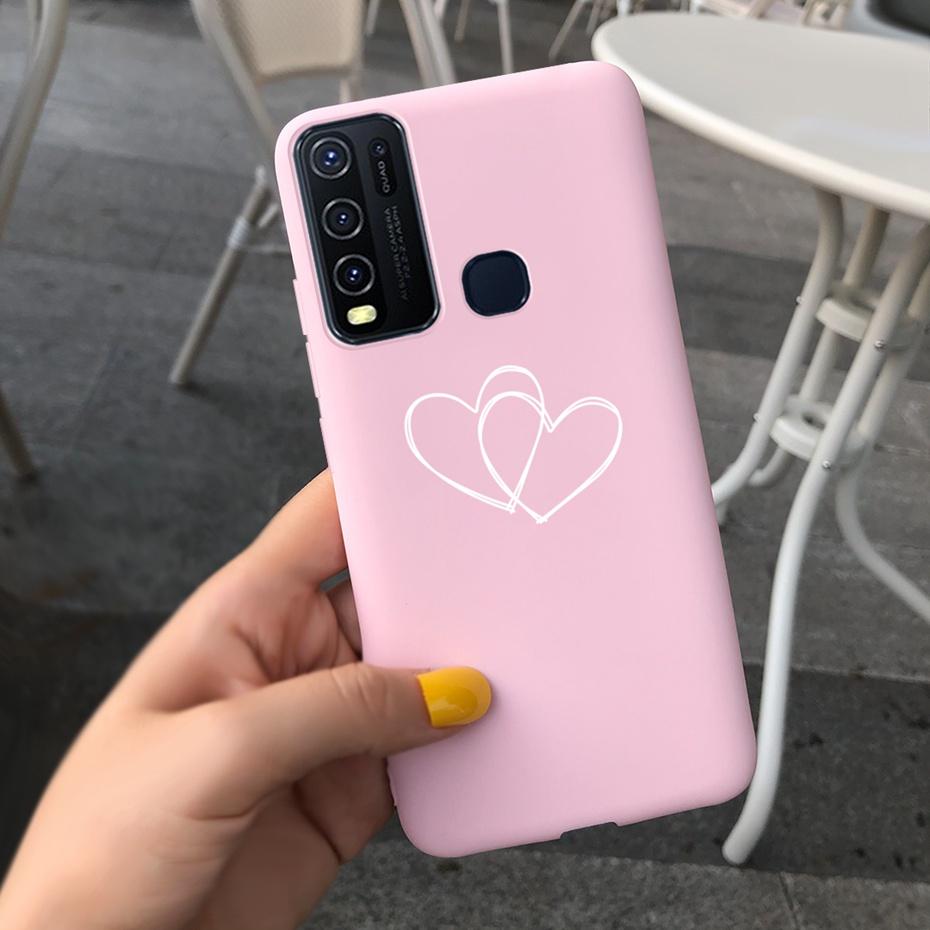 Fashion Cute Flower Milk Silicone Case For Vivo Y30 1938 Y50 1935 Black Soft TPU Phone Cover For Vivo Y 30 50 Y30 2020 Back Case