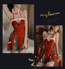 Rose Brand Sexy Christmas Lingerie: Sweet Floral Deep V Uniform with Padding