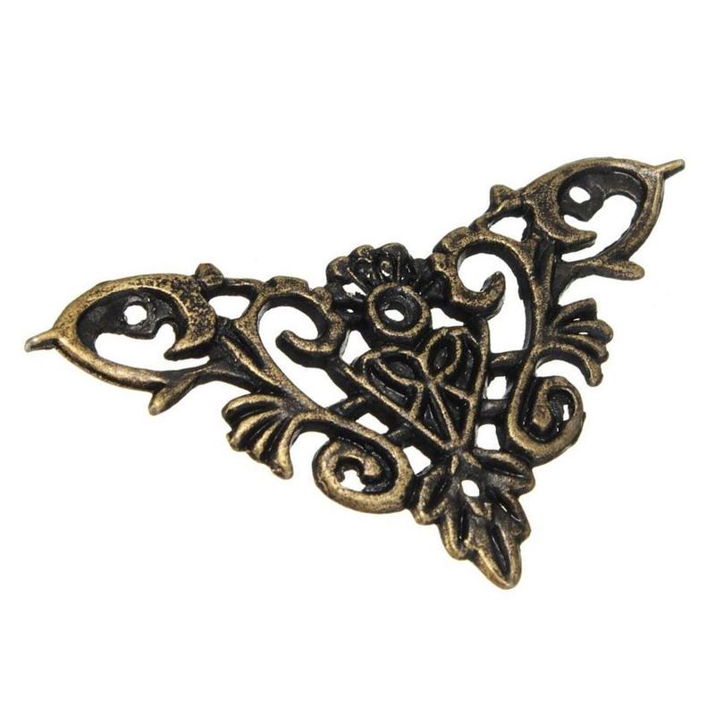 4pcs Unique Antique Brass Jewelry Chest Wood Box Case Protector Corner Leg Useful Gadgets Decor N6S5