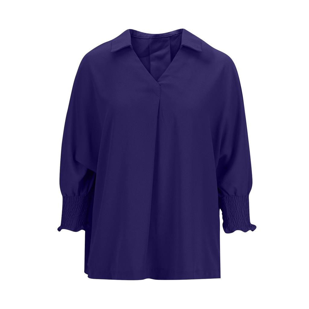 Women's Fashion V-neck Casual Long Sleeve Loose Shirt Blouse Tops Smock T-Shirt