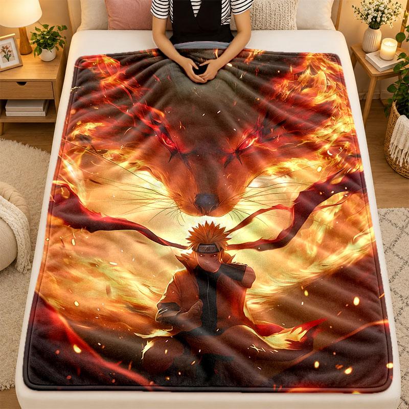 Flannel BlanketNaruto Uzumaki Warm Soft Throw Blanket for Indoor Sofa Bed Living Room Use