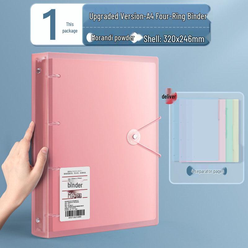 3D Transparent Frosted A4 File Bag with 11 Holes - Student Exam Storage Bag