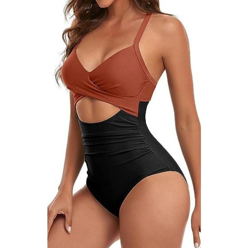 One-piece SSwimsuit for Women, European and American Backless Splicing Sexy Bikini Swimsuit