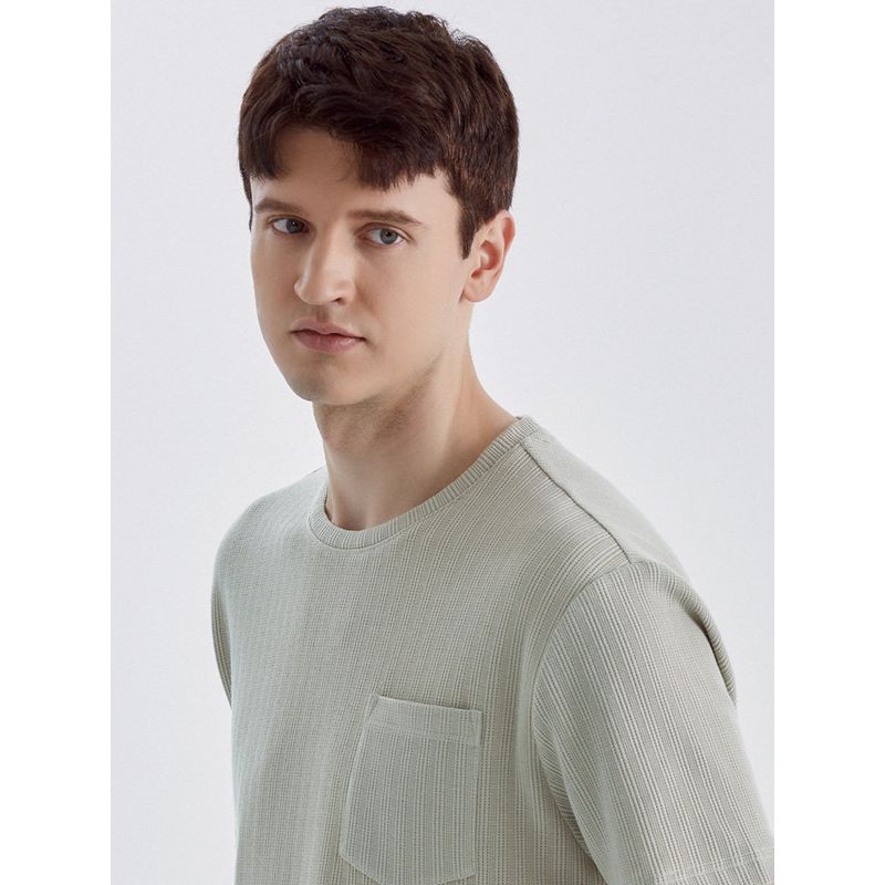 Origami Crane Men's American Casual T-Shirt Youth Men's Design Short Sleeve Top Striped Texture Summer Wear 21608