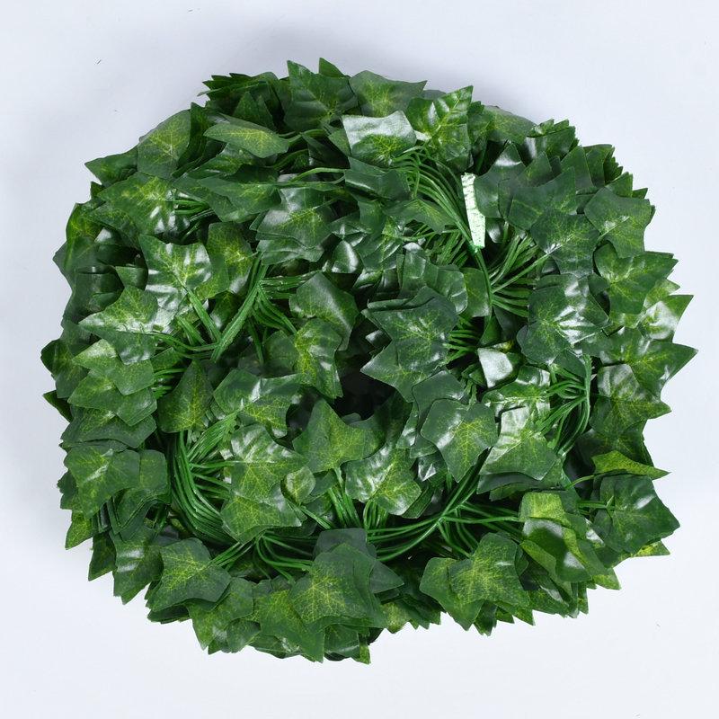 Artificial Rattan Vine Ceiling Decor with Green Radish and Begonia Leaves