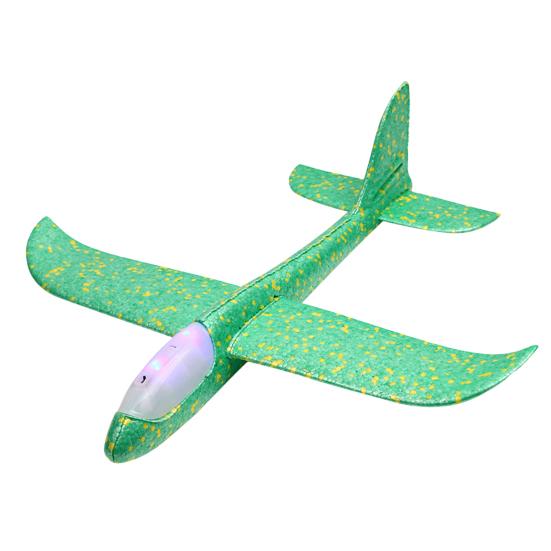Large Foam Glider with LED Lights EPP Hand Throw Airplane Toy for Kids Outdoor Flying Toy for Boys Girls Crash-Resistant Outdoor Play Gift for