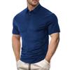 European and American Summer Men's Fashion Lapel Casual Loose Solid Color Short Sleeves