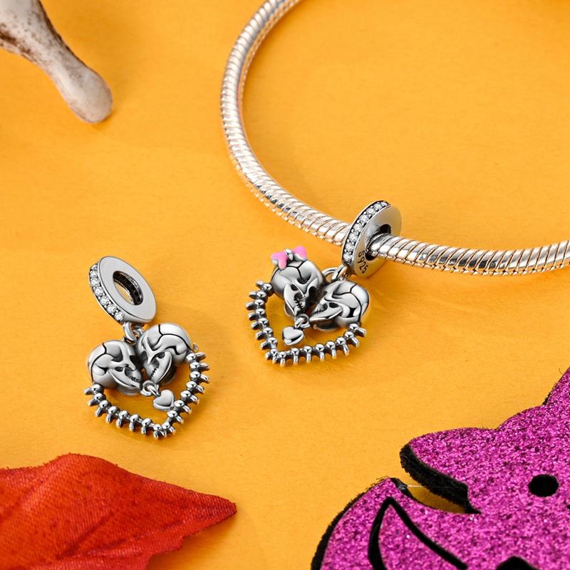 Halloween Seriescopper Beads Pendants Glowing Luminous Fit Bracelet Diy For Woman Original Charms Fashion Jewelrynew