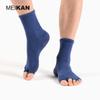 MEIKAN Men's Mid-Calf Open-Toe Yoga Socks, Non-Slip Dot-Grip, Wear-Resistant, Ideal for Spring/Summer Sports.