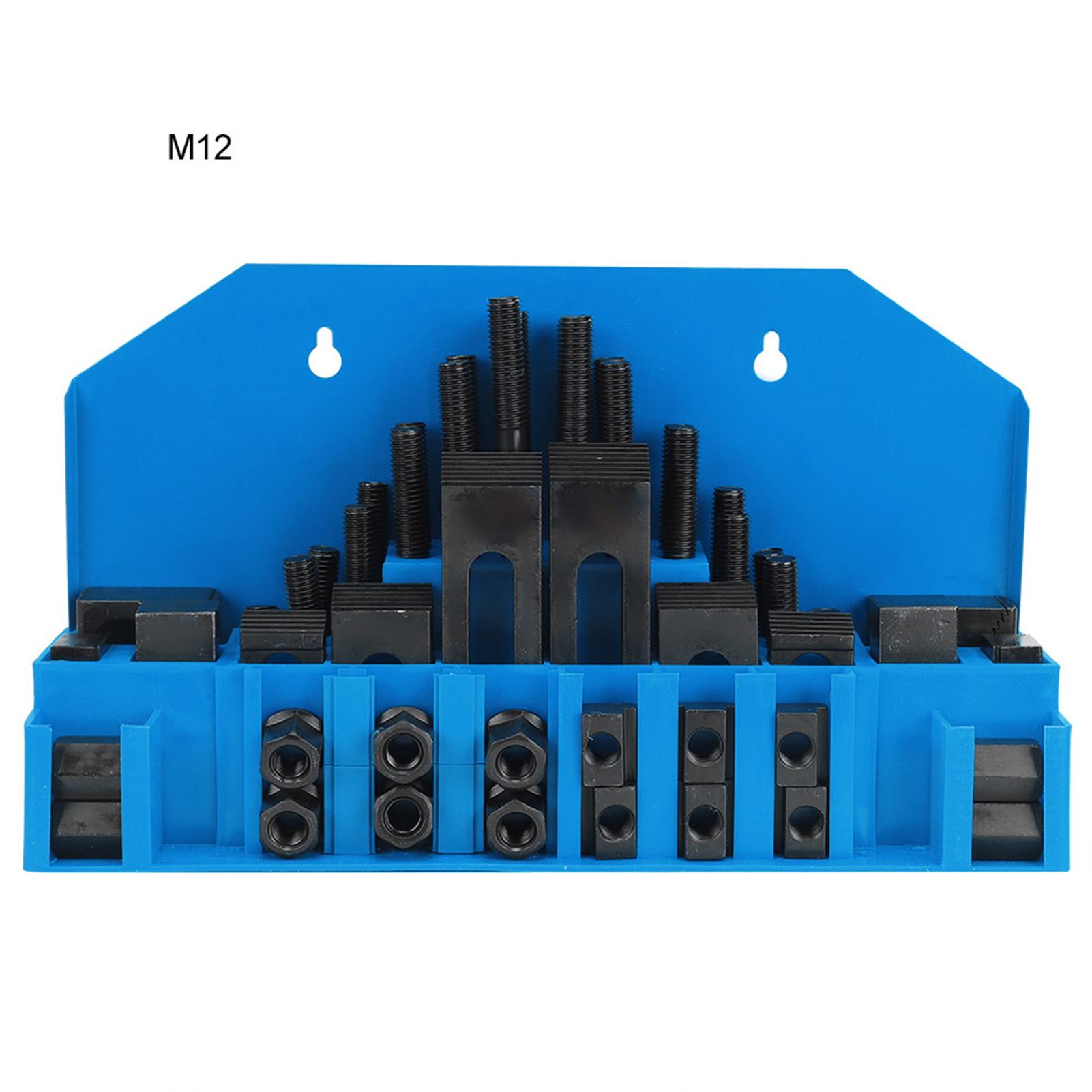 

58 шт. Комплект зажимов с Т-образным пазом, закаленная комбинированная прижимная пластина для токарного фрезерного станка M12 белый