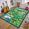 City Road Map Themed Kids Play Rug Patterned Carpet, Non Slip Mat Suitable for Living Room and Bedroom Sofas