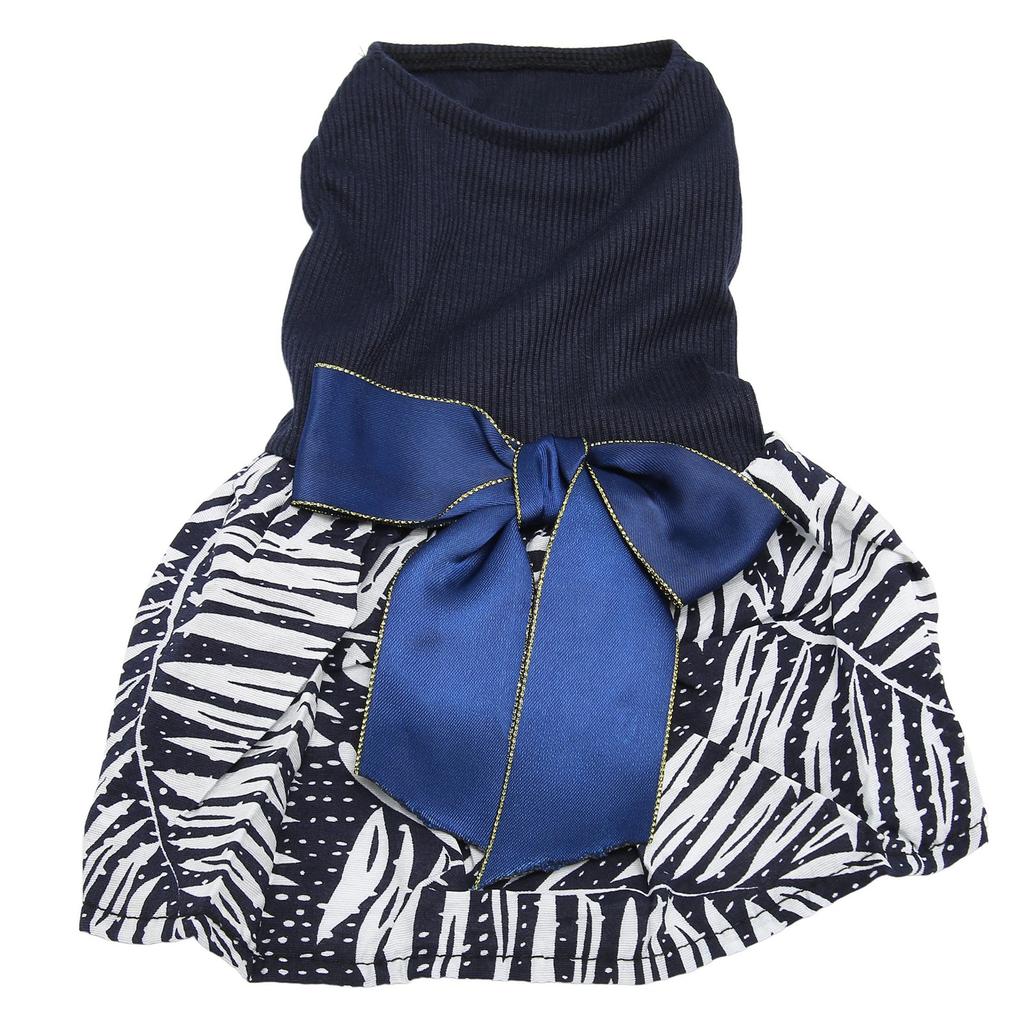 Pet Dog Dress Delicate Pattern Comfortable Doggie Princess Dress Clothes with Bowknot for Small Dogs Cats Spring Summer