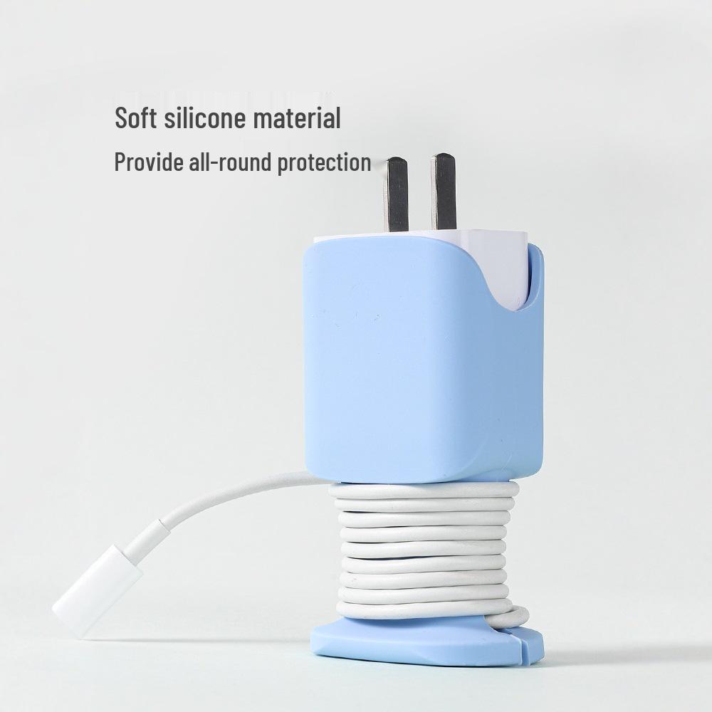 Silicone Case with 20W/18W USB-C Fast Charger, Cable Winder, and Protector - Compact and Portable