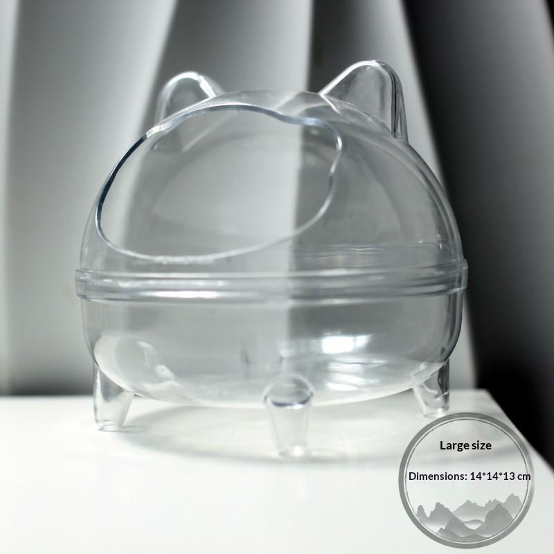 Transparent Hamster Sand Bathtub Large Anti Splash Space Cute Cat Ear Design For Small Hamsters Daily Sand Bathing