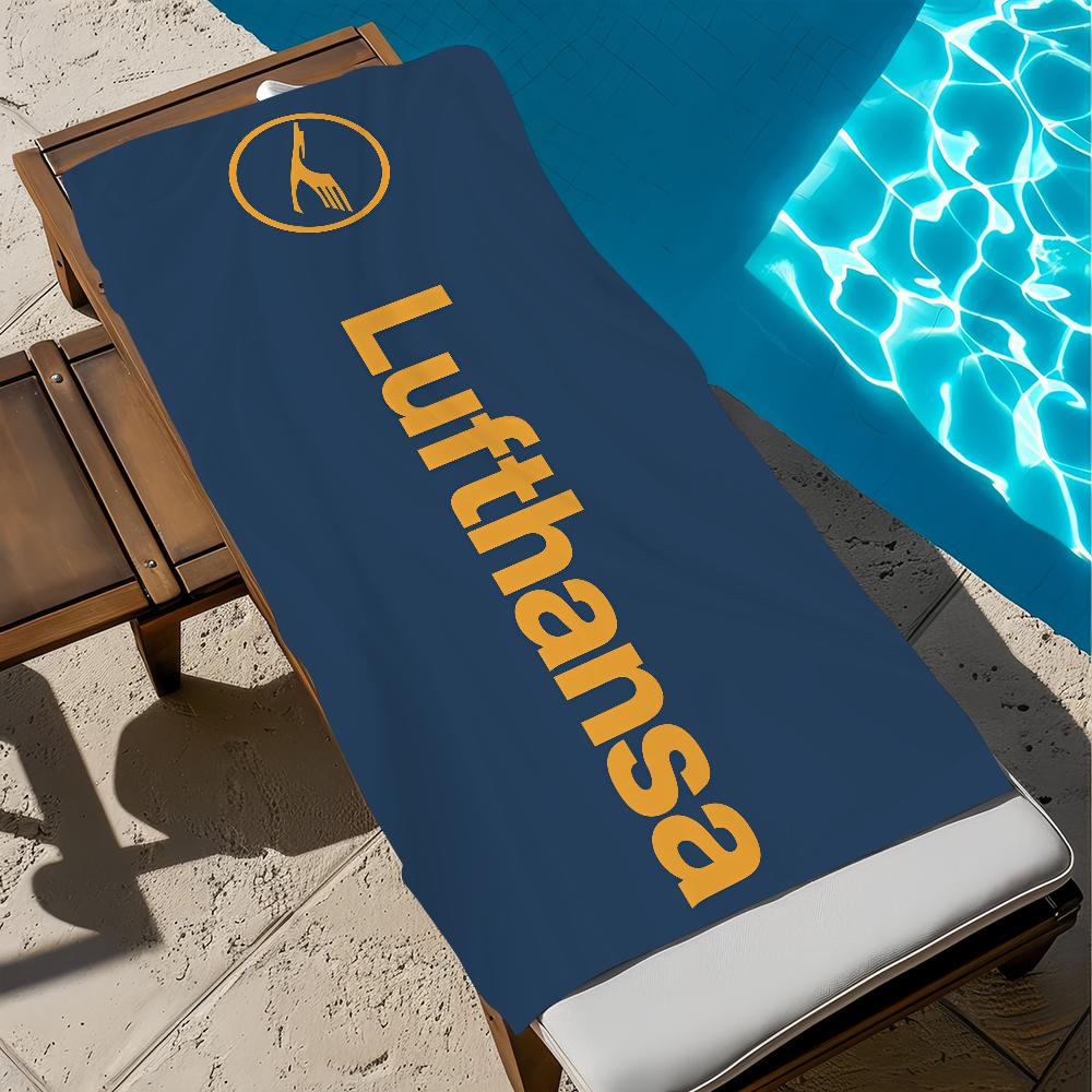 

L-L-LufthansaS-ES Towel Beach Bath Quick-Drying Lightweight Portable Sauna Luxury Camping Swim Pool German Travel W40*H60(CM)