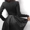 Clubkleid Durchsichtig Spitze Blumenstickerei A-Linie Großer Saum Slim Fit Stehkragen Über Knie Langärmlig Lockerer Saum Mini-Kleid für Dates