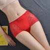 Big Size Lady Summer Sexy Lace Without Mark Belly Transparent High Waist Triangle Briefs