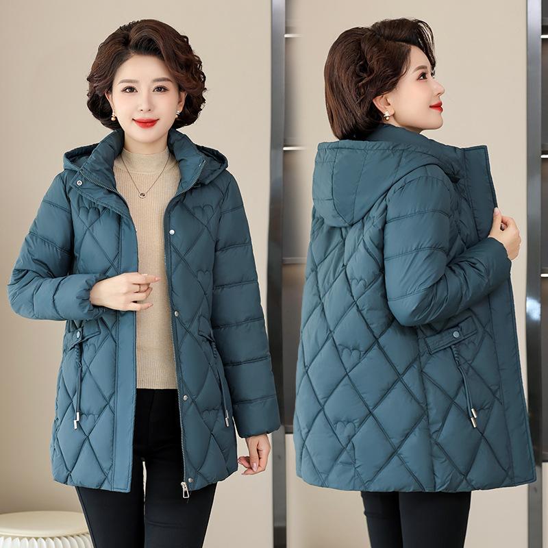 Mother's Winter Down Jacket, Middle-aged and Elderly Women's Winter Cotton Jacket, New Style Wide Wife's Warm Cotton Jacket, Thickened