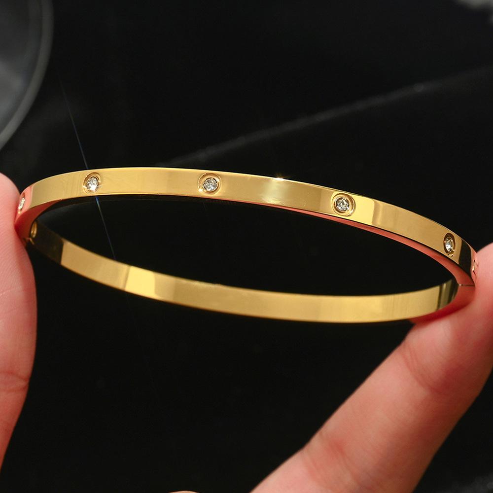 Elegantes Zirkonarmband - Weißer Titanstahl für Damen