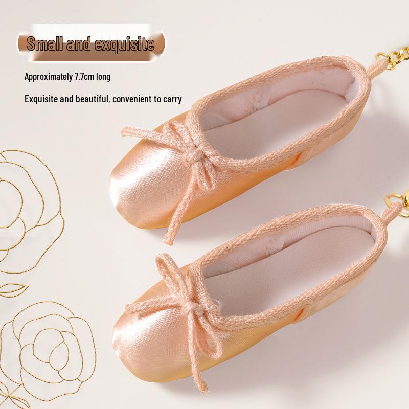 Handmade Mini Ballet Pointe Shoe Keychain - Cute Female Dance Bag Ornament