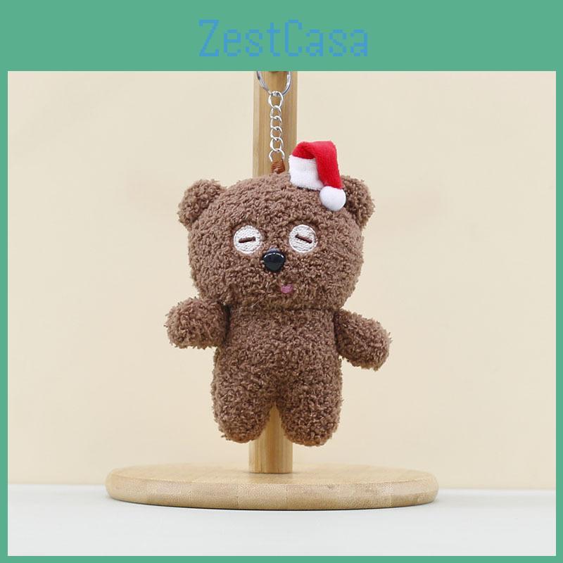 Teddy Hat Christmas Bear Cartoon Plush Toys Childrens Doll Bag Hanging Keychain