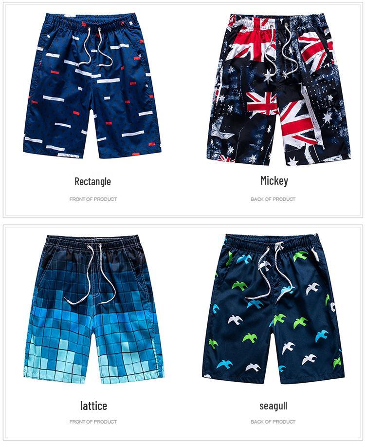 Unisex Quick-Dry Loose Fit Beach Shorts: Printed, Casual, Lightweight Summer Wear
