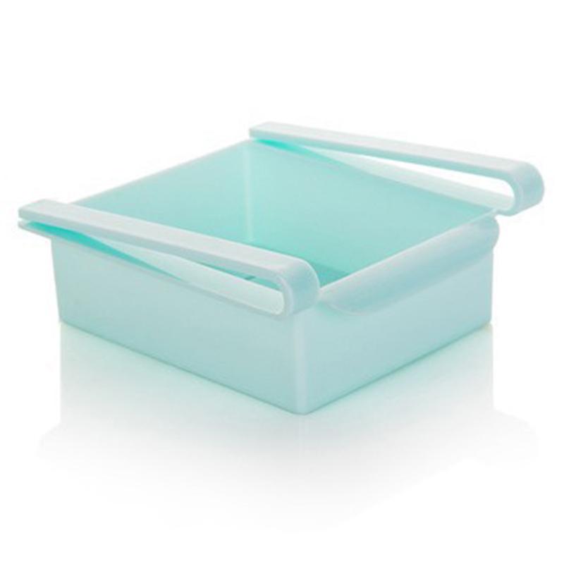 Refrigerator Storage Holder With Layer Partition Hanging Space Saver Shelf Rack Fridge Pull-out Organiser With Layer Partition