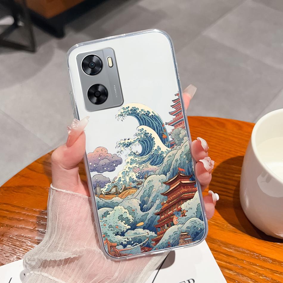 For Oppo A77 A77S Phone Case Colorful Flowers Patterns Back Cover For OppoA77 A77 S 2022 Soft TPU Transparent Silicone Bumper