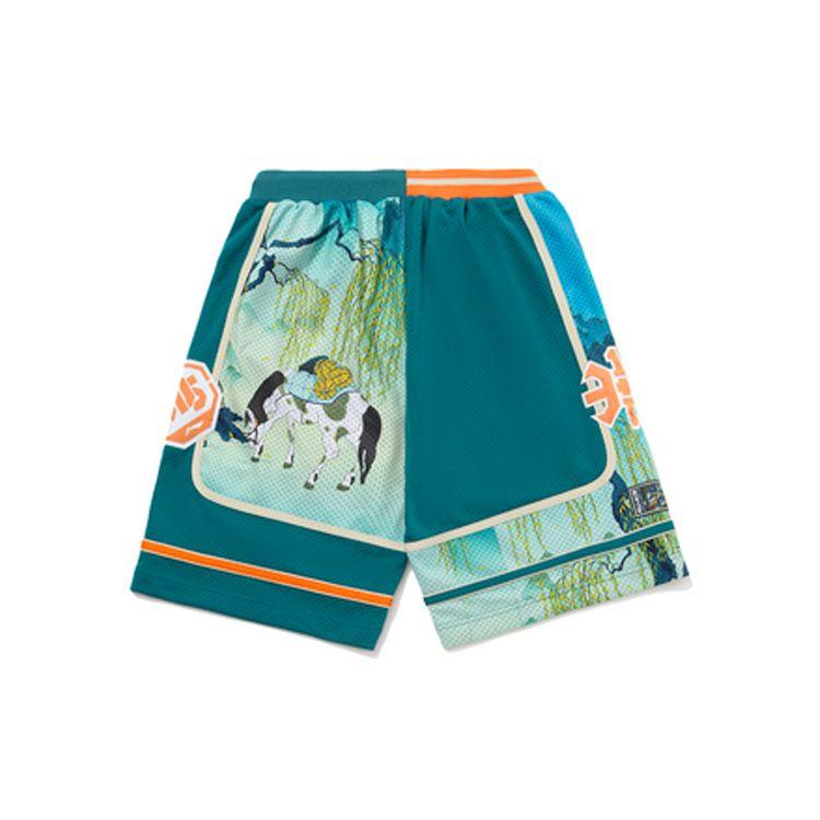 Li Ning Badfive Changan Youth Basketball Series Competition Sports Shorts Men Shorts Coral-Blue AAPQ369-1