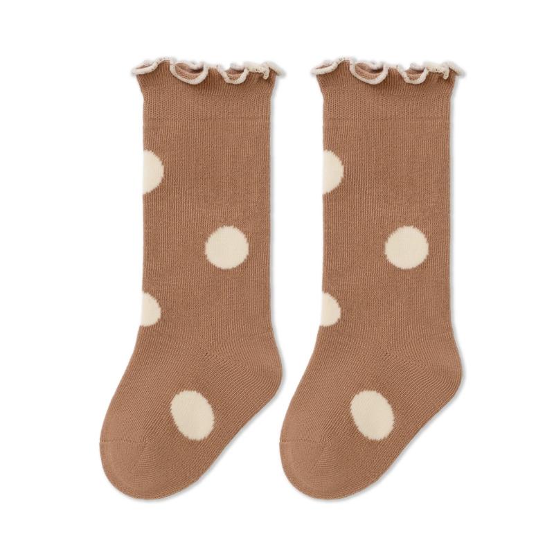 

Solid Color Baby Stockings Sweet Bow Soft Cotton Elastic Ruffle Brim Long Tube Socks Girls Infant Newborn Cute Knee High Spring Socks S коричневый