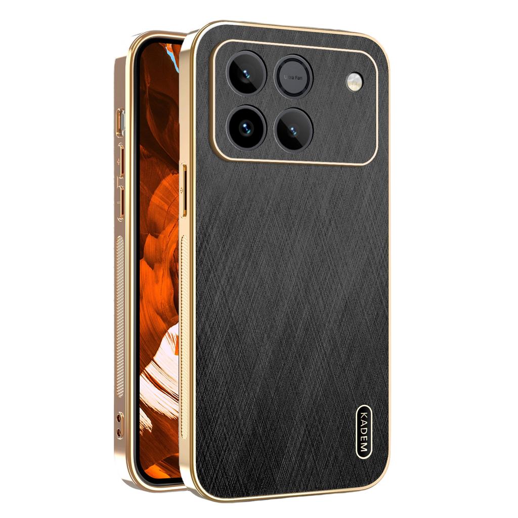 KADEM Phone Case For Honor Win 5G / Win RT 5G Electroplating Silk Texture PU + TPU Phone Back Cover