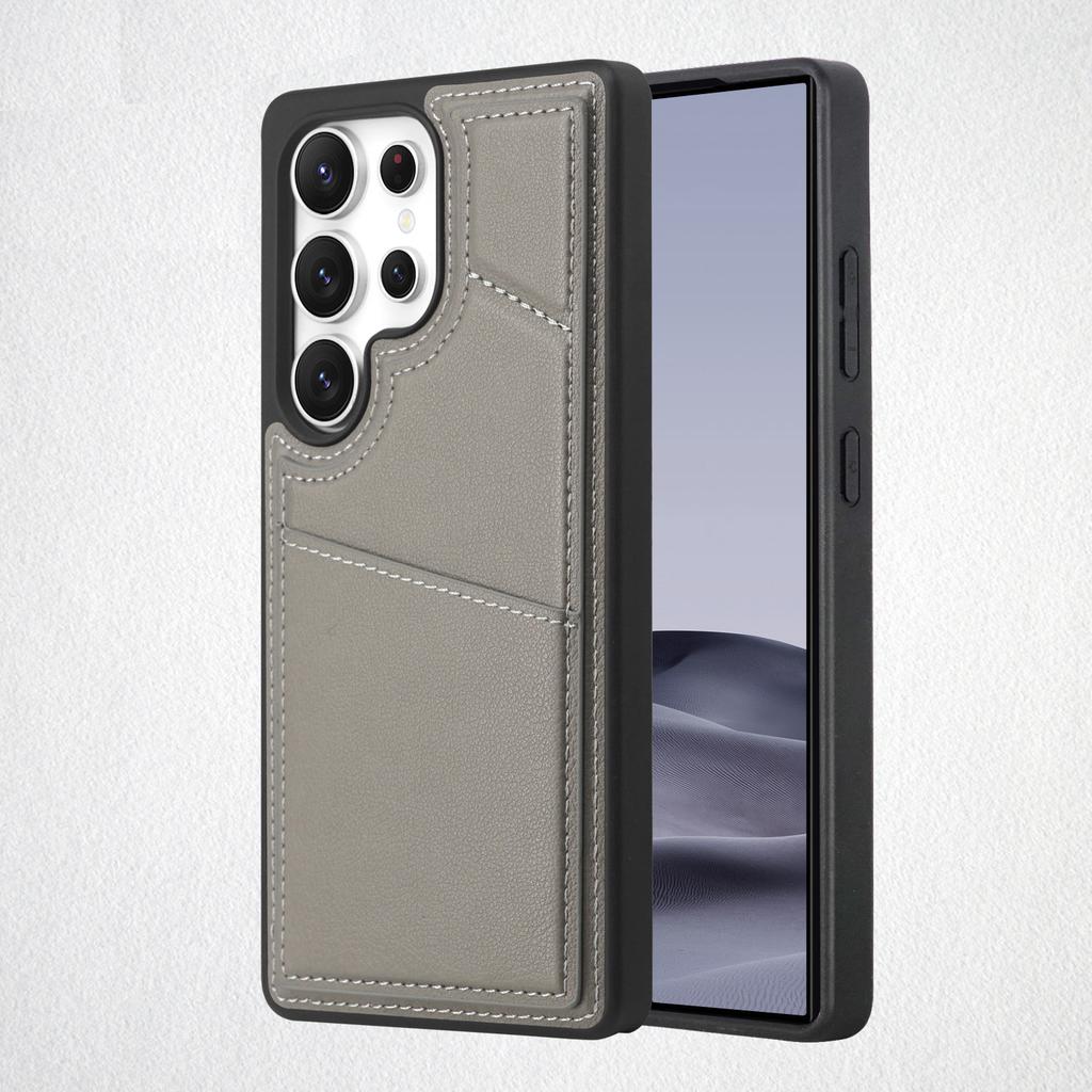 Full Coverage PU Leather Phone Case With Card Slot Holder Kickstand Compatible With Galaxy S25ultra S24 Ultra, Wireless Charging
