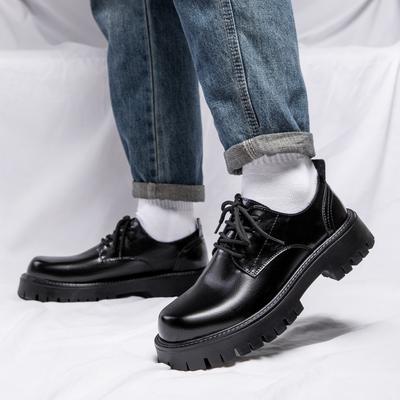 Derby pánske kožené topánky s hrubou podrážkou Módny minimalistický štýl Denné Outdoorové Trendy Párty Dospelý kancelária ženíchove topánky