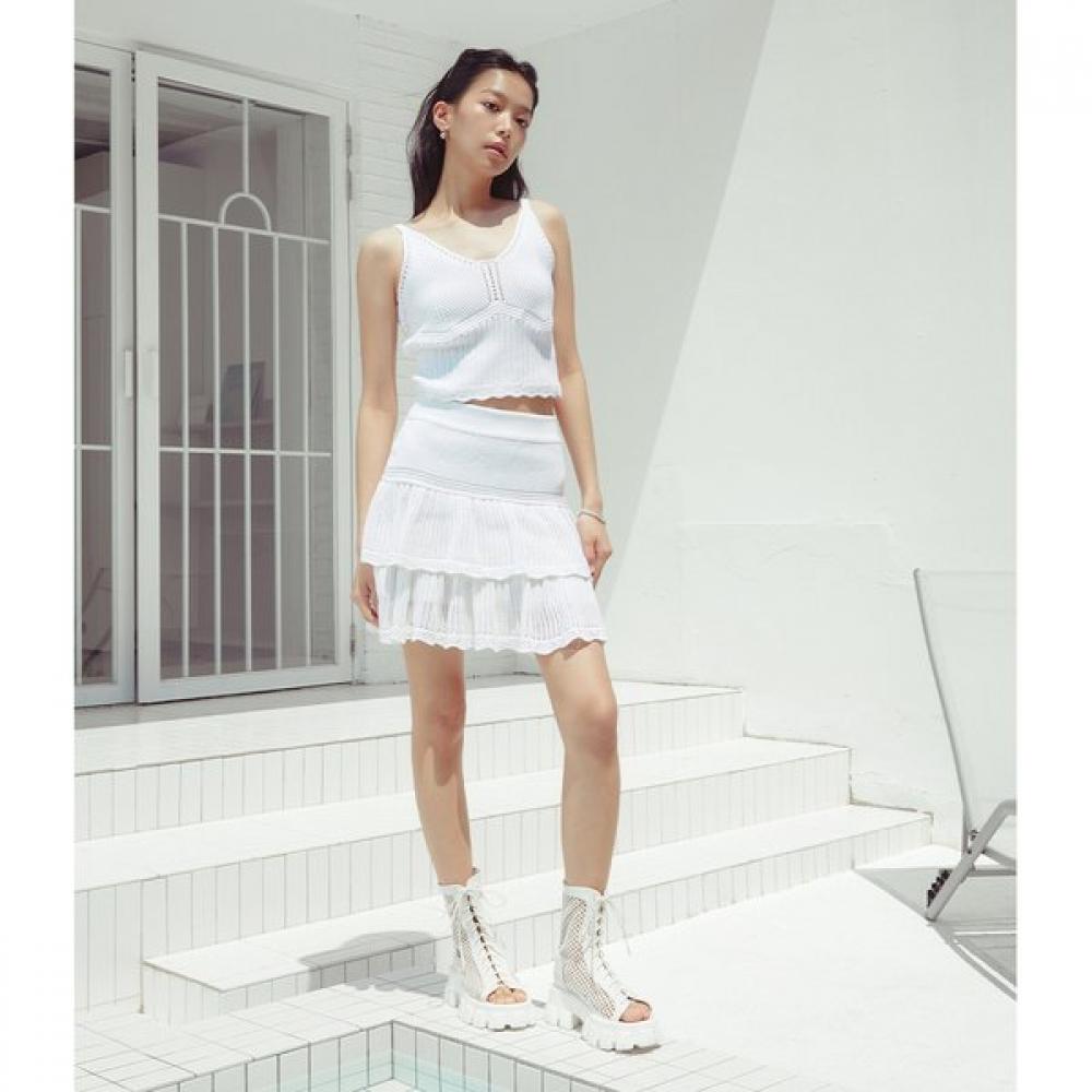 

Egoist Tiered Mini Knit Skirt Er2ks662 BK/55