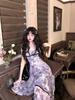 French Retro Butterfly Floral Suspender Fairy Dress Female Summer New Temperament Waist Thin Mesh Dress
