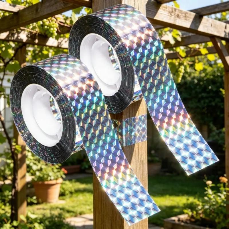 Reflective Bird Repellents Fright Tape Flashing Tape Double-Side Deter Pigeons Birds Ribbons For Orchards And Farms