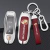 Leather Car Remote Key Case Full Cover Shell Fob For Porsche 911 718 Panamera Macan Cayenne Boxster Cayman Keychain Accessories