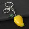 Fruit Pendant Keychain Zinc Alloy Mango Shape Key Chain with Lobster Clasp Easy To Hang Holder Backpack Car Accessory