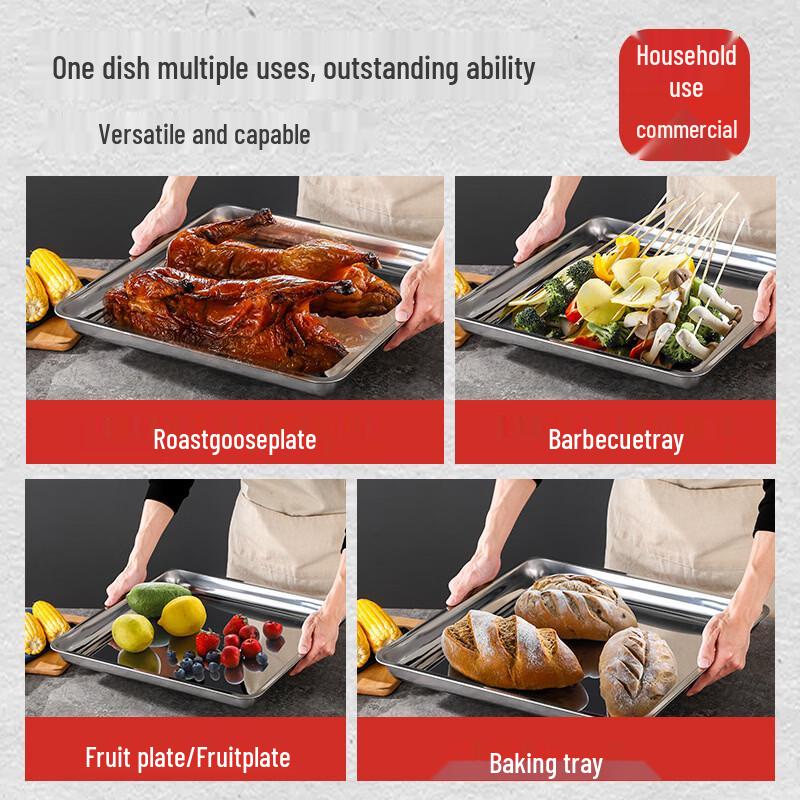 WUHE Stainless Steel Square Food Tray
