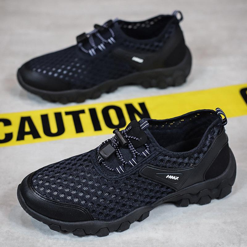 2025 summer mesh casual men's shoes breathable mountaineering shoes outdoor sports shoes hollow driving shoes foreign trade shoes