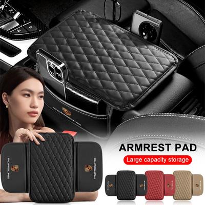 1Pcs Leather Car Armrest Mat Tissue Boxes Height Pad Armrest Box For Boxster Cayenne Panamera Macan Cayman 911 918 996 917 991